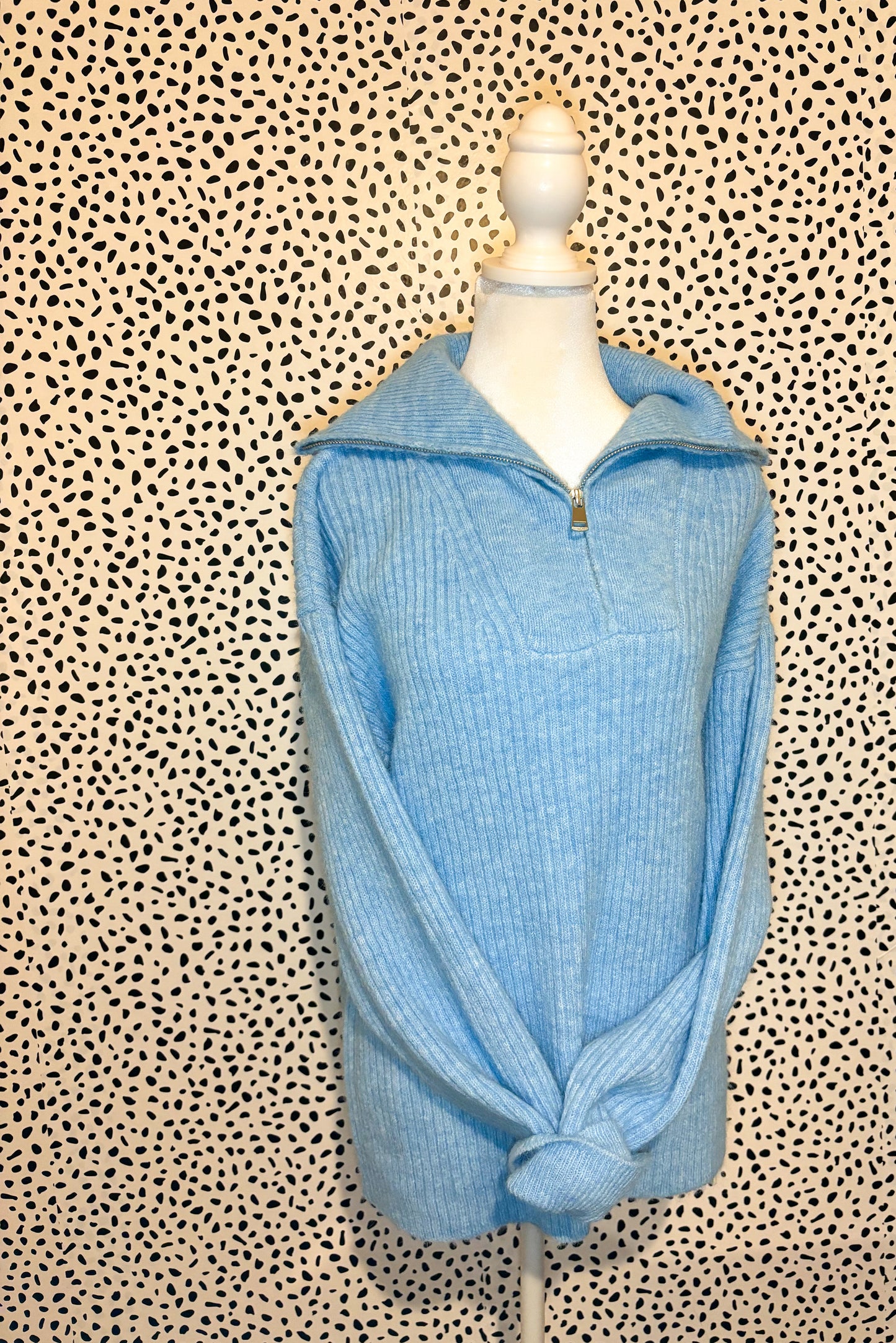 Winter Blues Quarter Zip Sweater