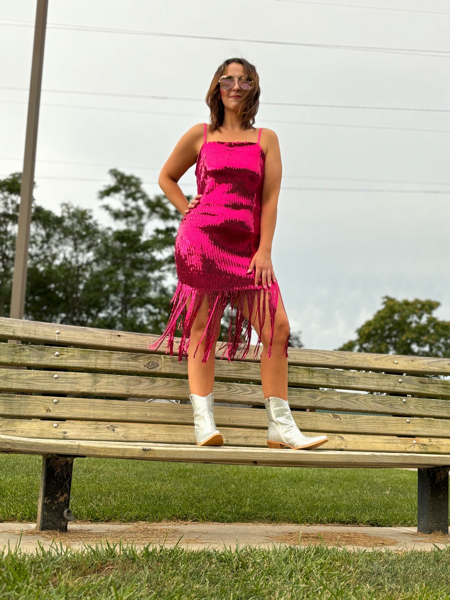 Dancing Queen Sequins Fringe Dress