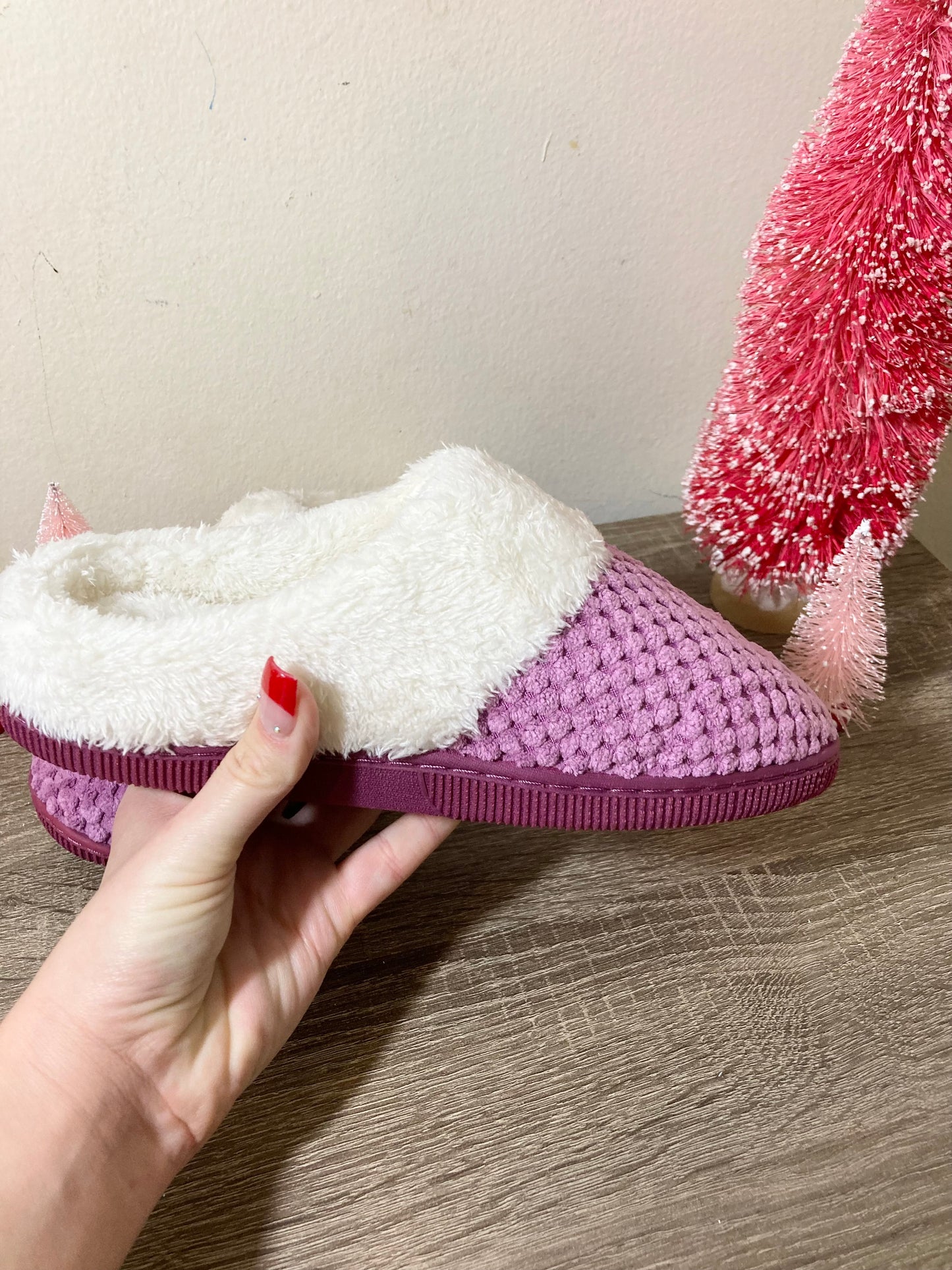 Raspberry Cozy Slippers