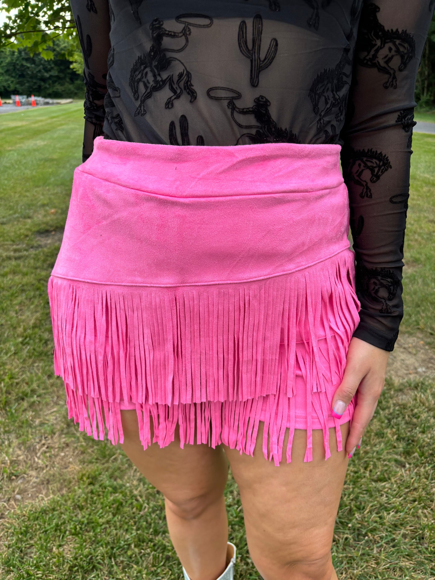 Rodeo Babe Fringe Front Skort