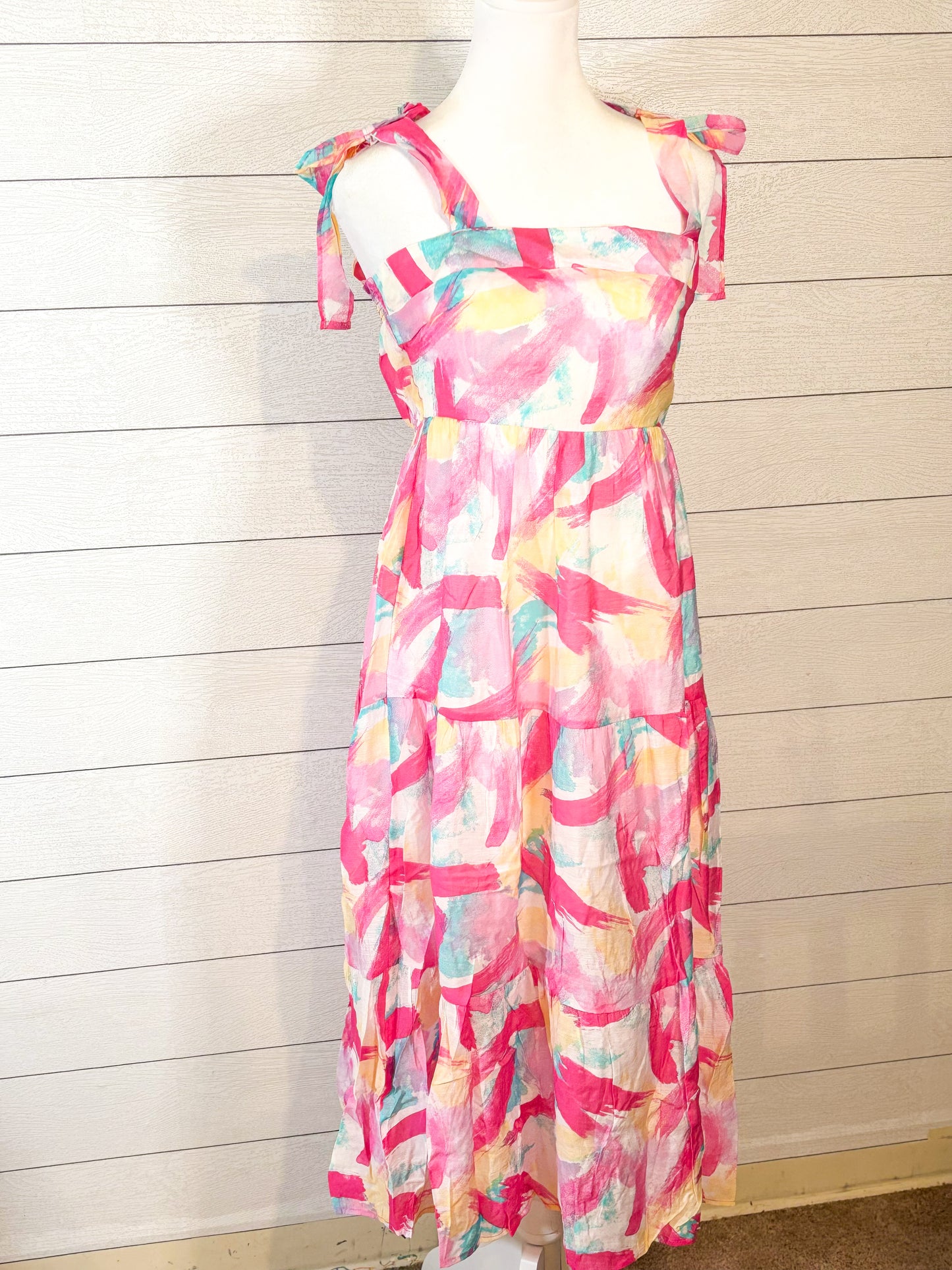 Spring Brushstrokes Tiered Midi