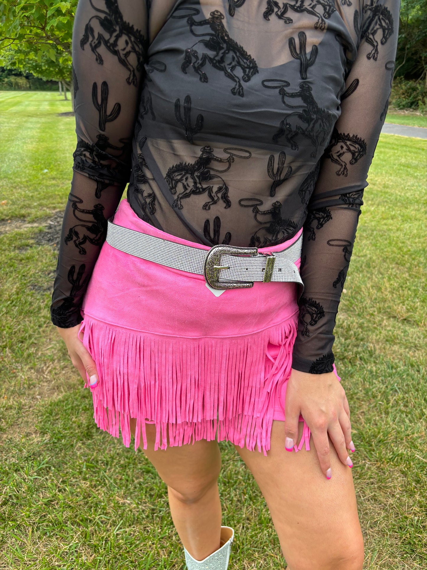 Rodeo Babe Fringe Front Skort