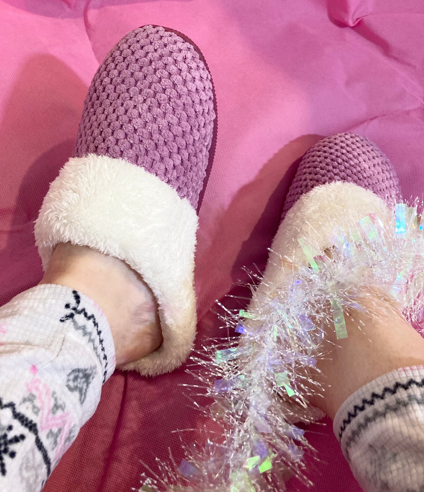 Raspberry Cozy Slippers