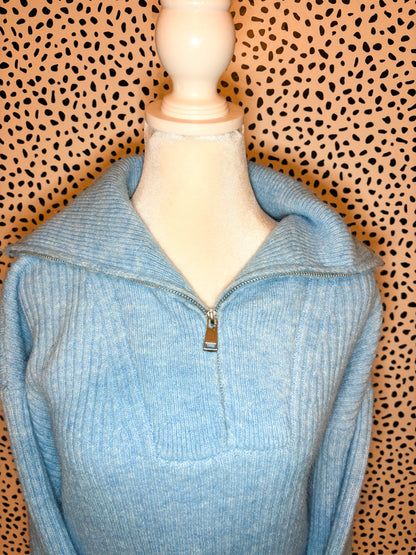 Winter Blues Quarter Zip Sweater