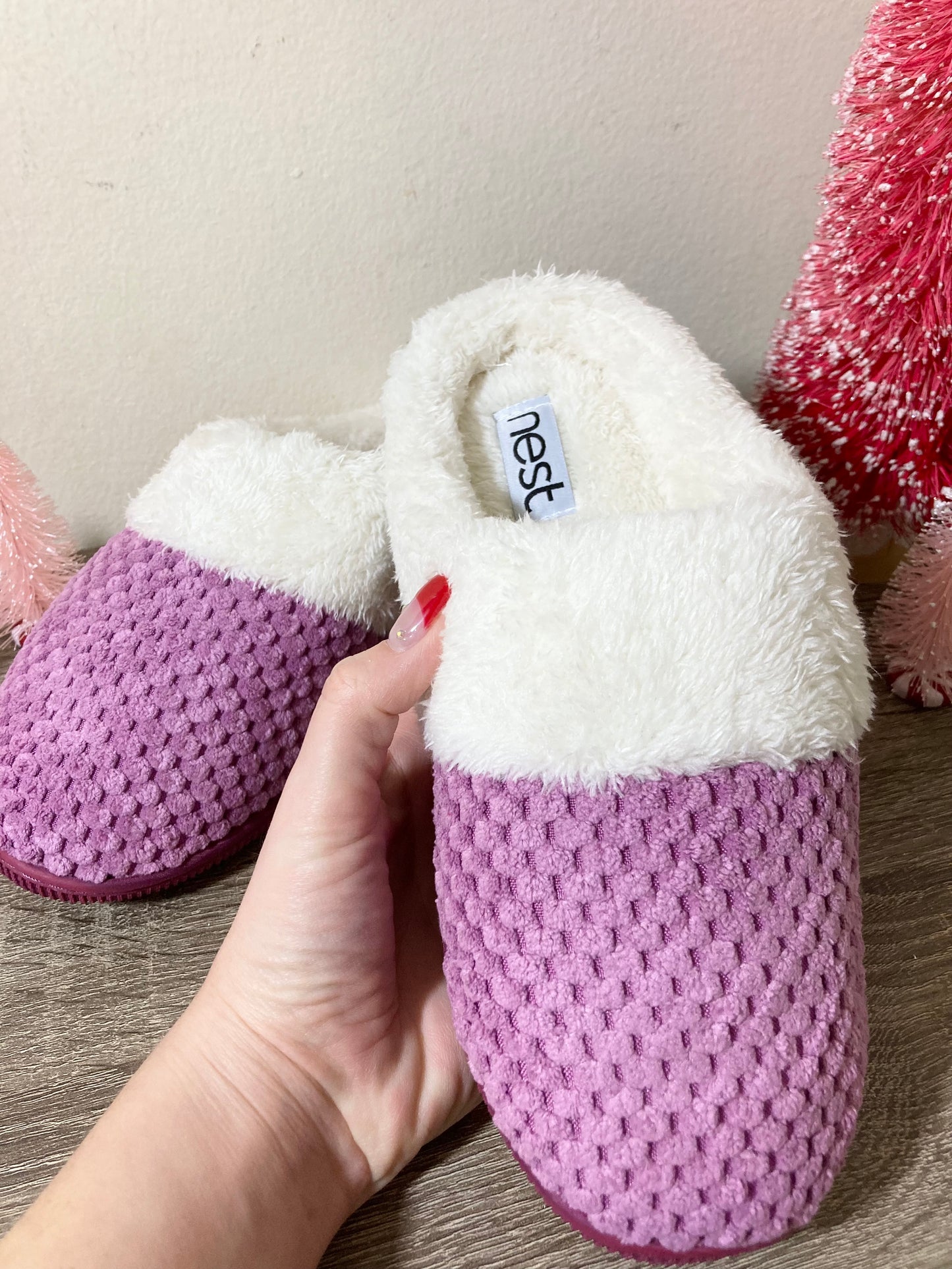 Raspberry Cozy Slippers