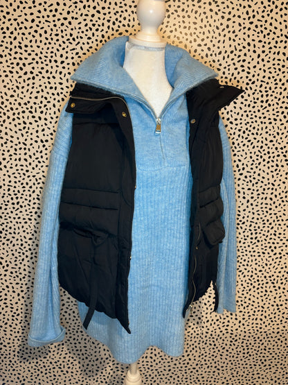 Winter Blues Quarter Zip Sweater