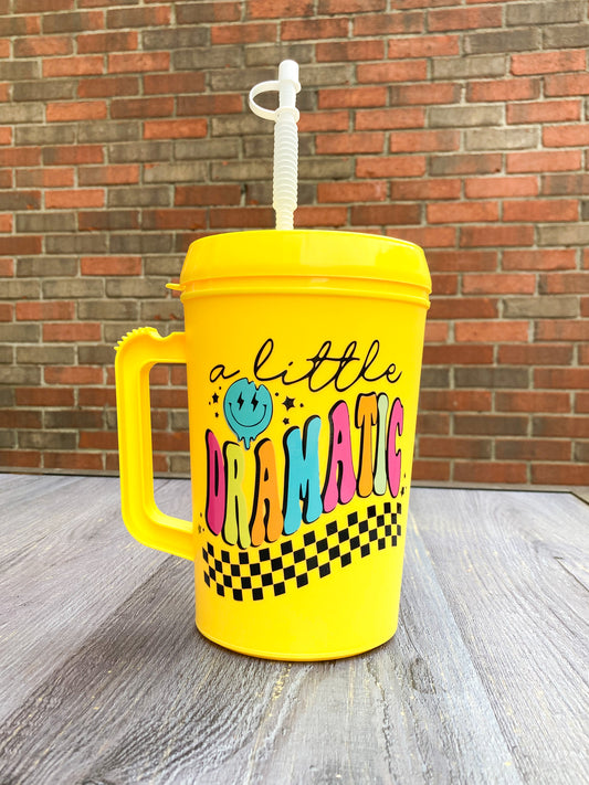 A Little Dramatic Mug With Straw