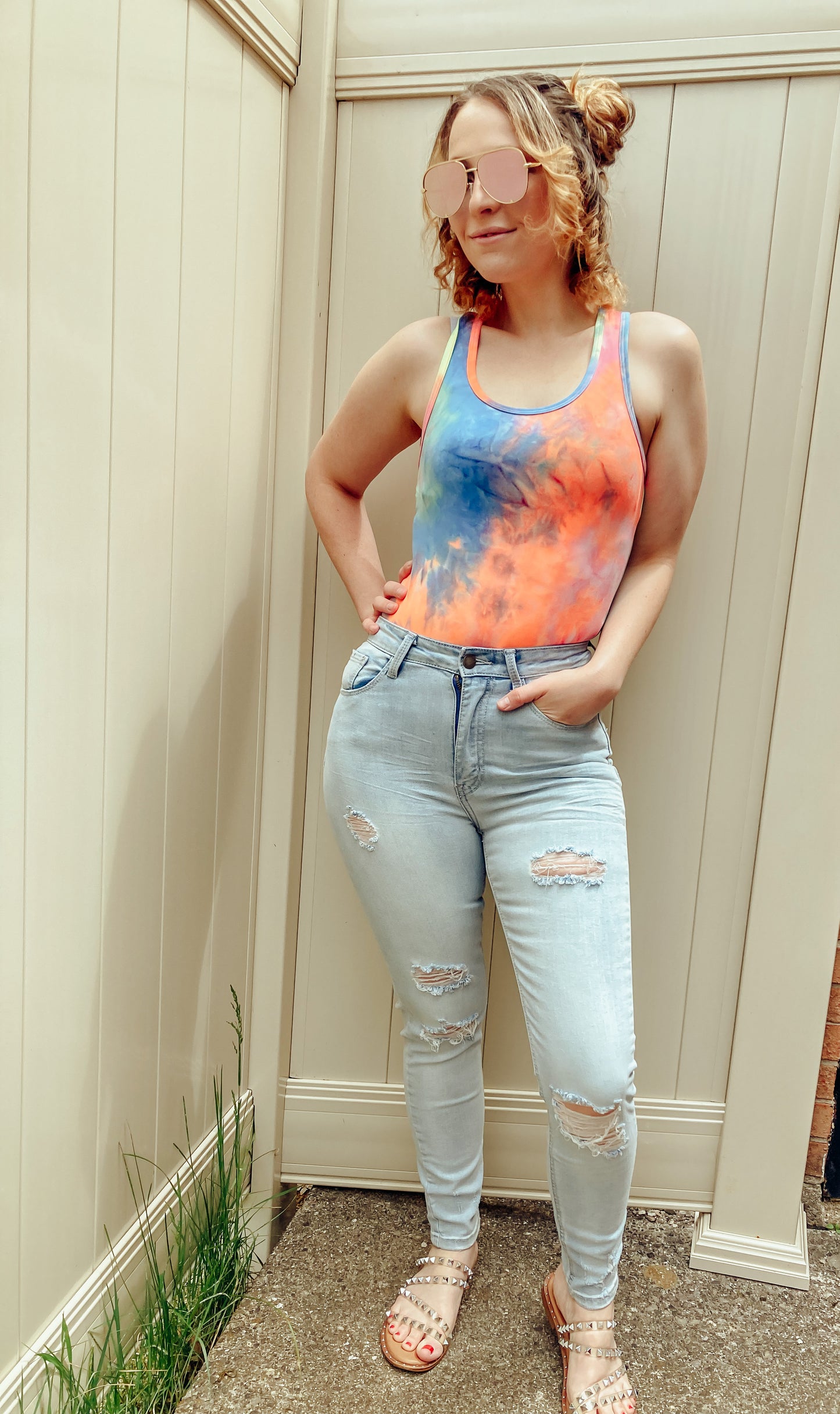 Rainbow Ice cream Tie Dye Bodysuit