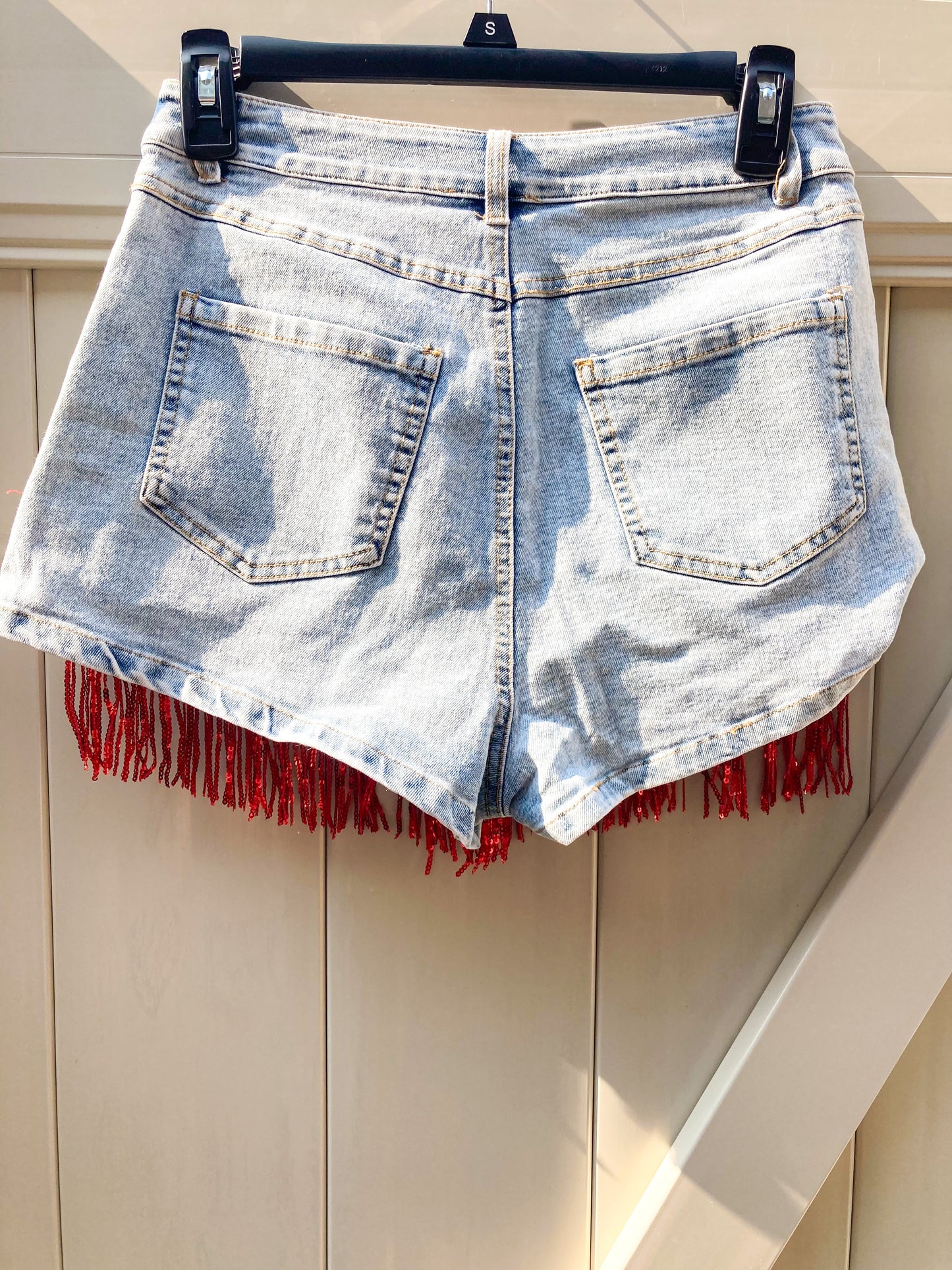 Fringe Star Denim Shorts