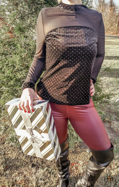 Velvet Mesh Long Sleeve-Emysclosetllc-