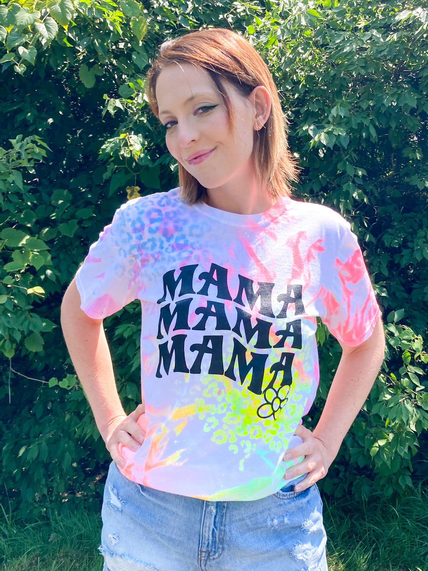 Neon Animal Print MAMA Tee