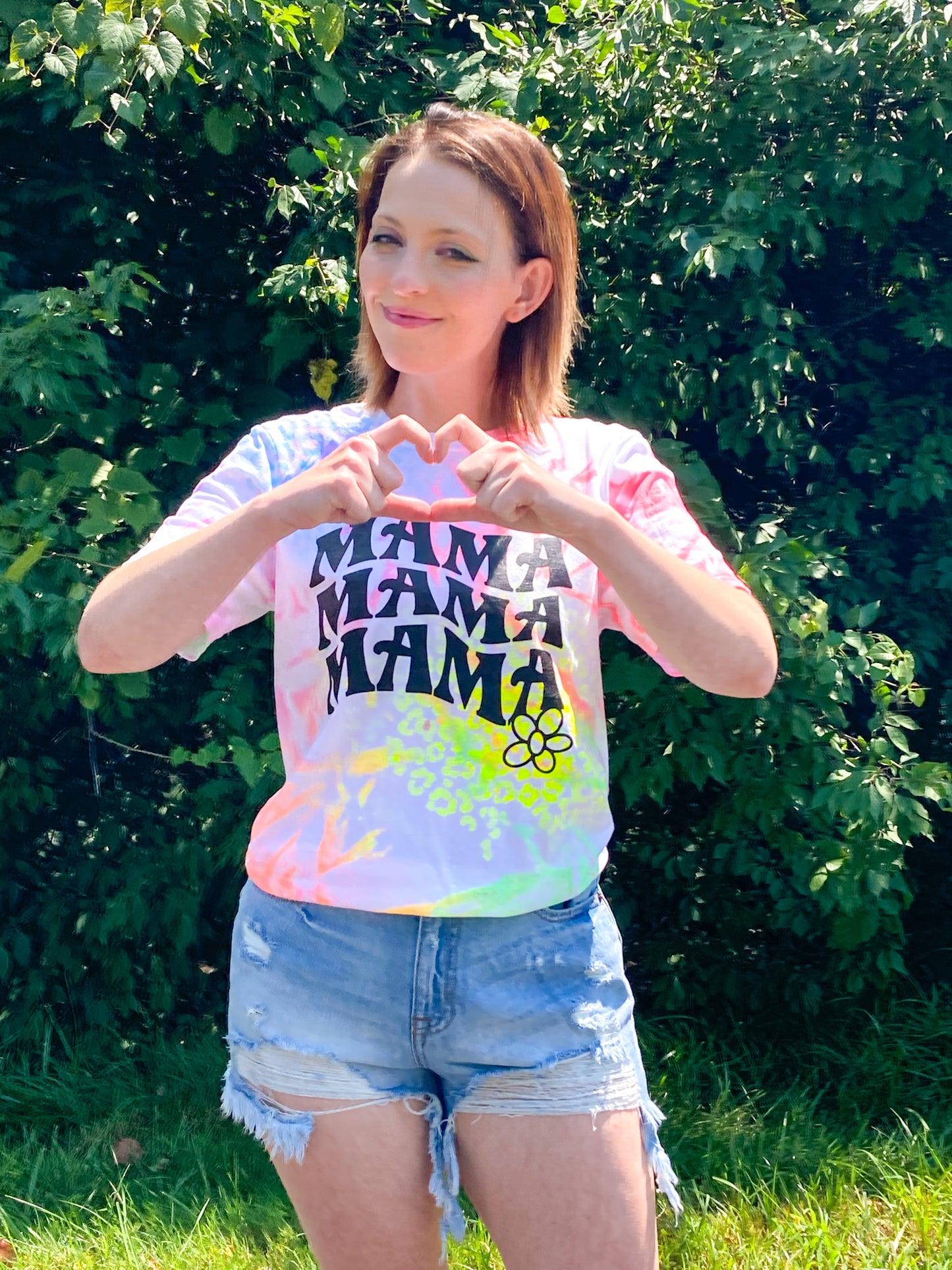 Neon Animal Print MAMA Tee