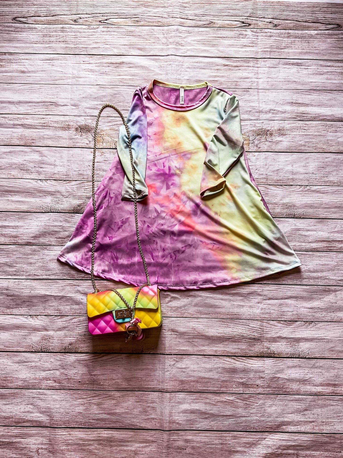 Tie Dye Swing Dress With Pockets-GTOG-