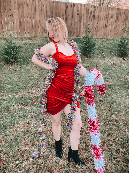 Candy Cane Crush Velvet Dress