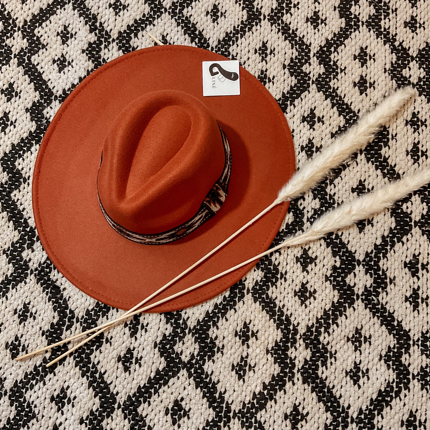 Rust Tribal Band Panama Hat