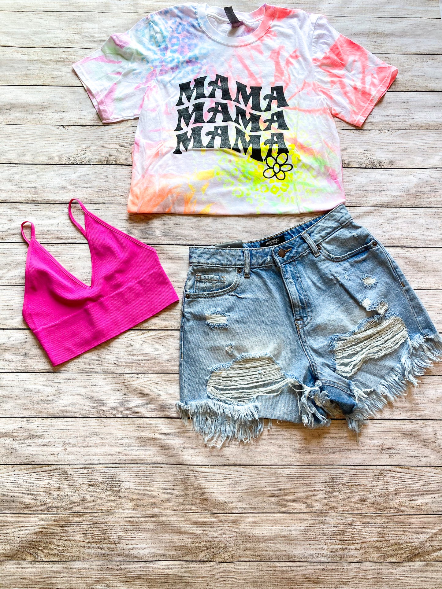 Neon Animal Print MAMA Tee