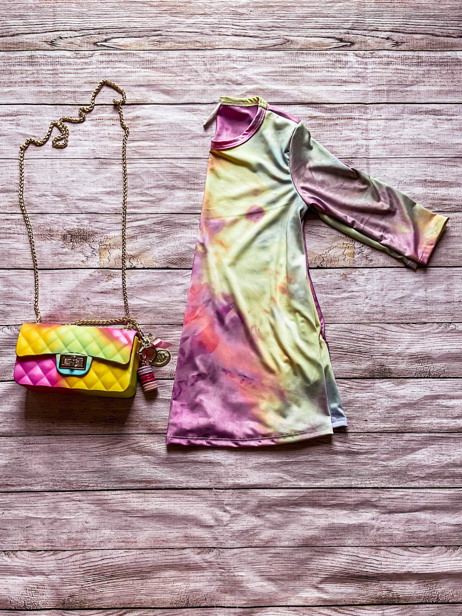 Tie Dye Swing Dress With Pockets-GTOG-