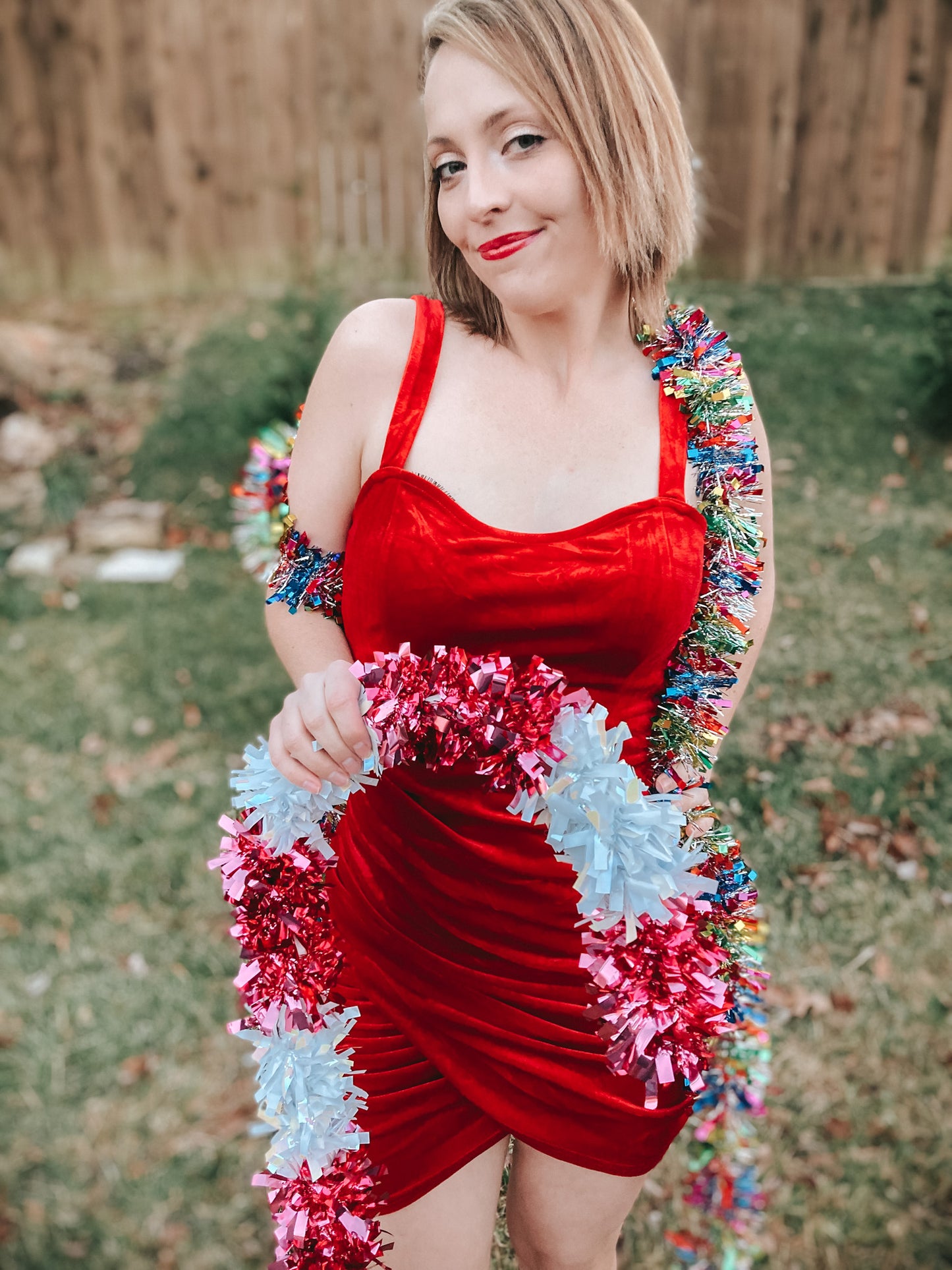 Candy Cane Crush Velvet Dress