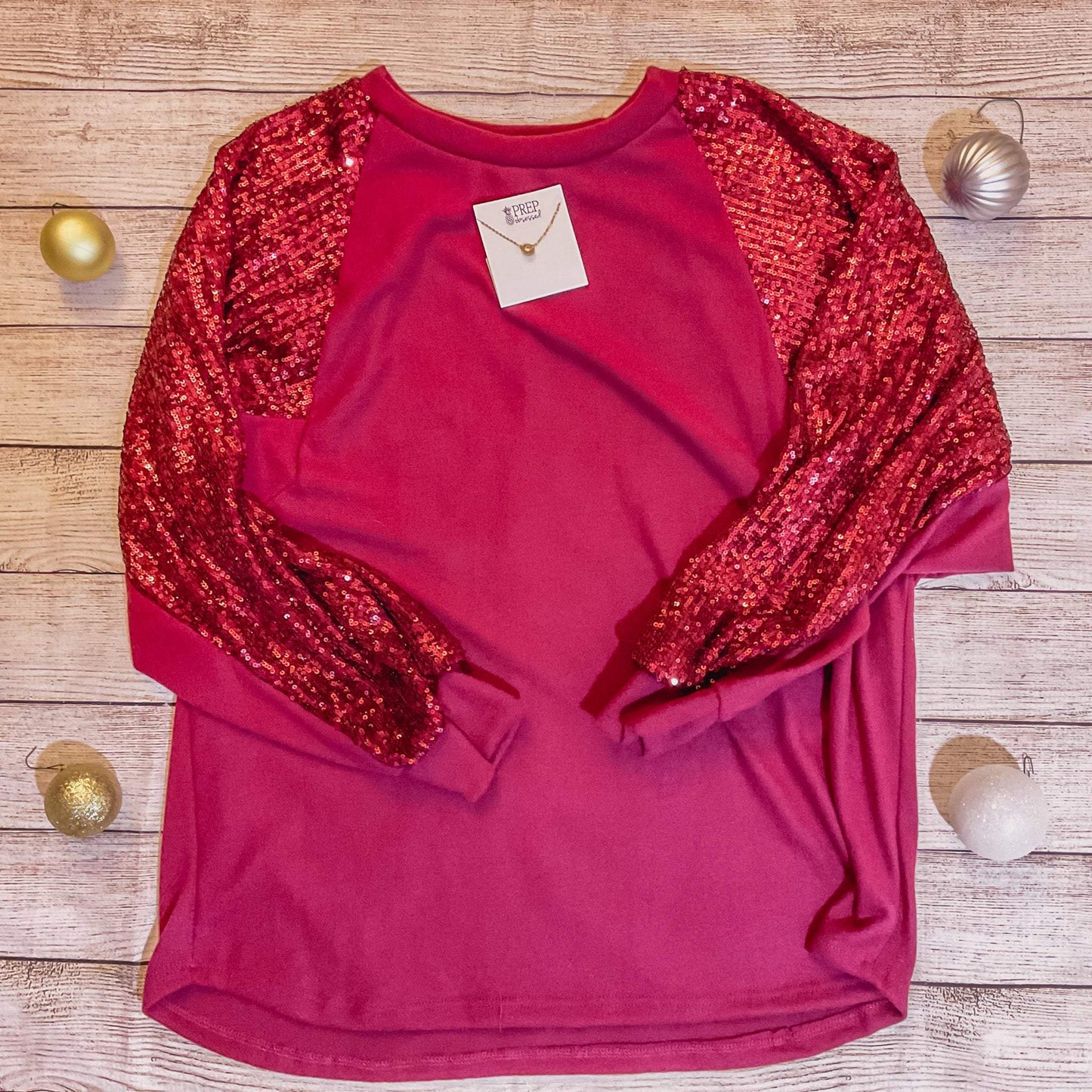 Sequins Long Sleeve Top-Emysclosetllc-