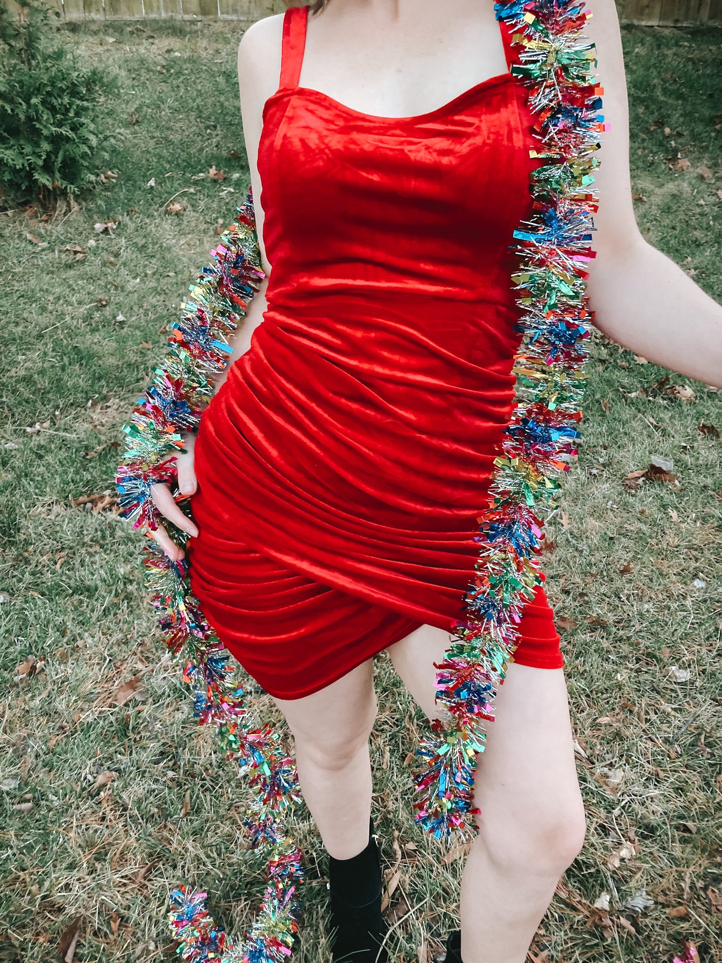 Candy Cane Crush Velvet Dress