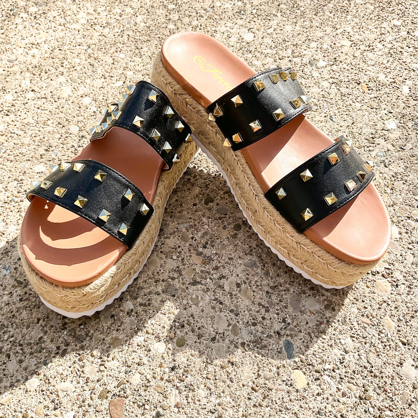 Perfectly Studded Wedge Sandals