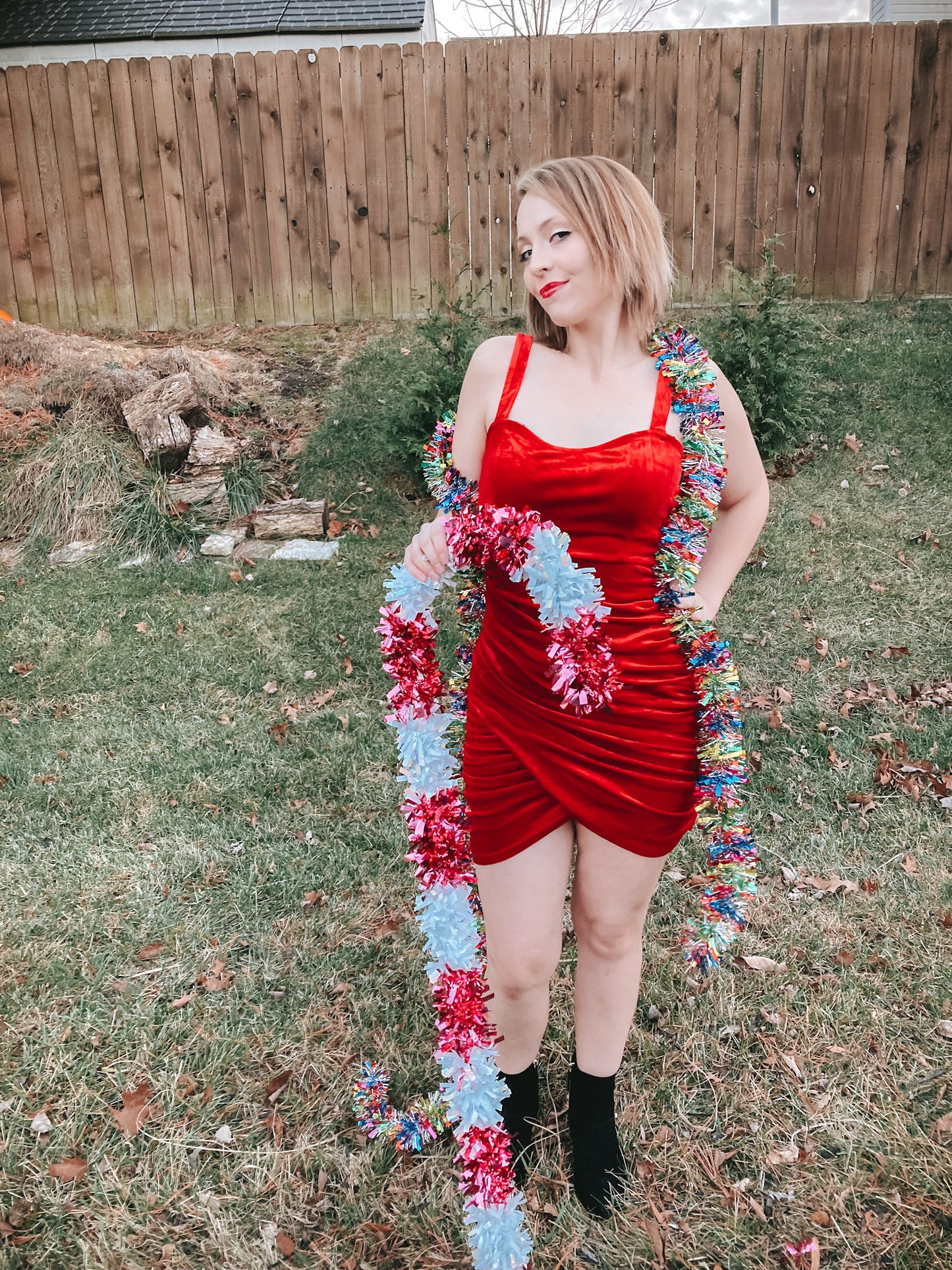 Candy Cane Crush Velvet Dress