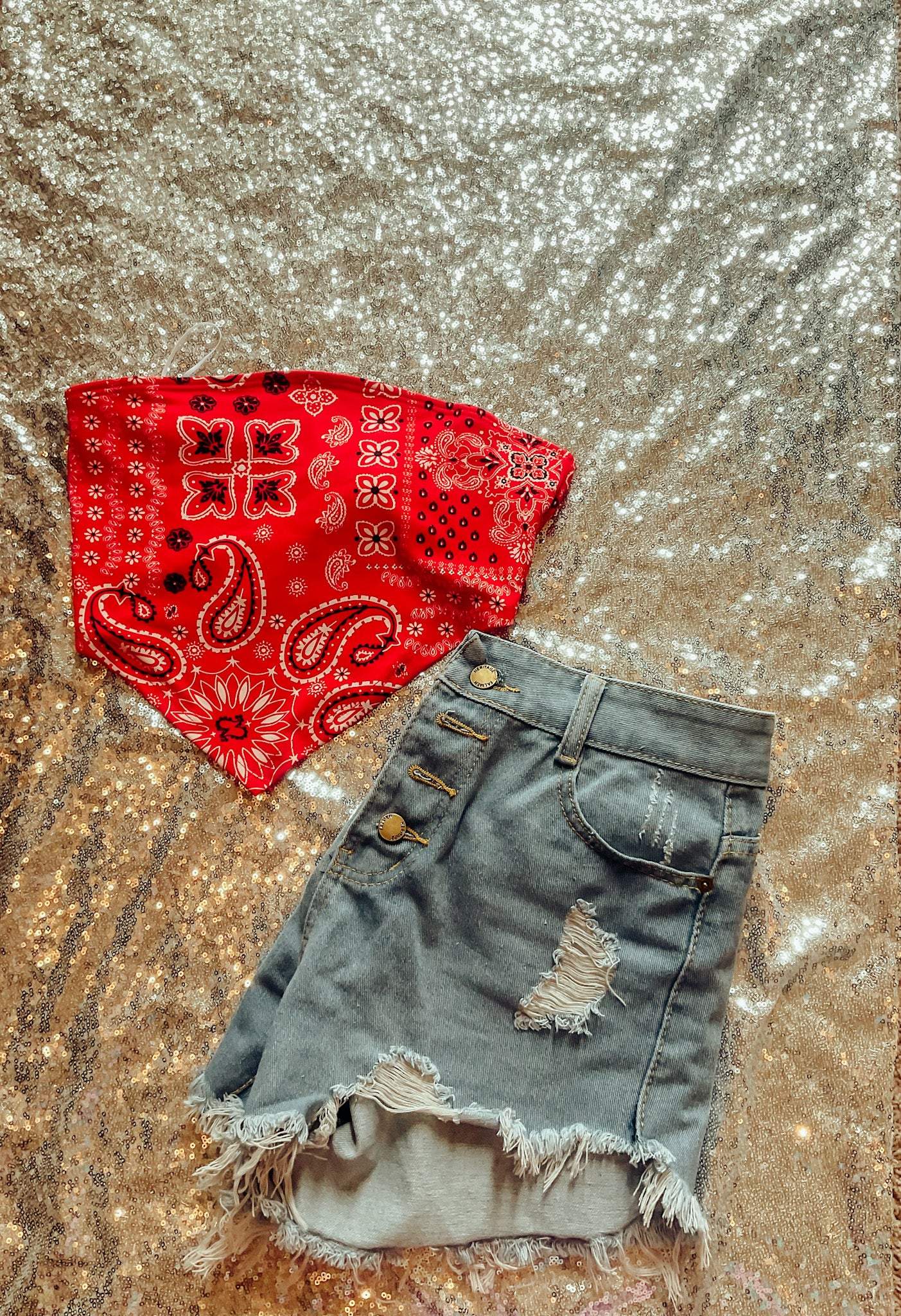 Paisley Bandana Crop Top-Papermoon-