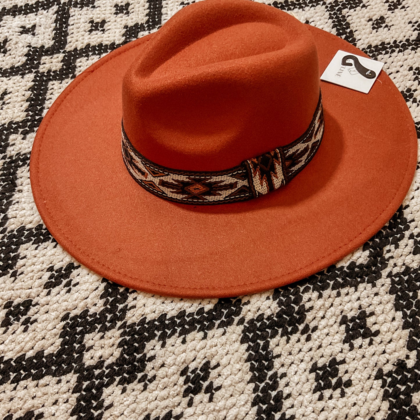 Rust Tribal Band Panama Hat